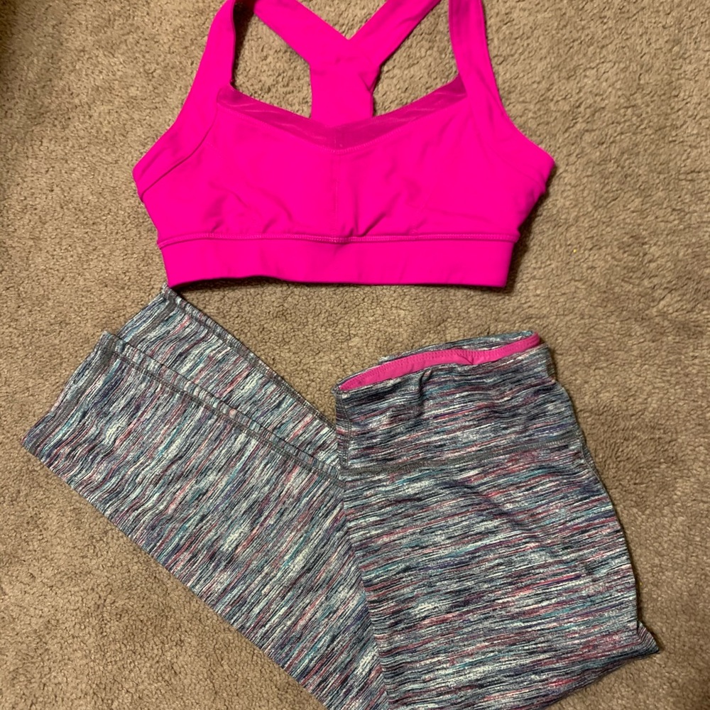Sz M Kyodan Sports Bra + M RBX fitness capris